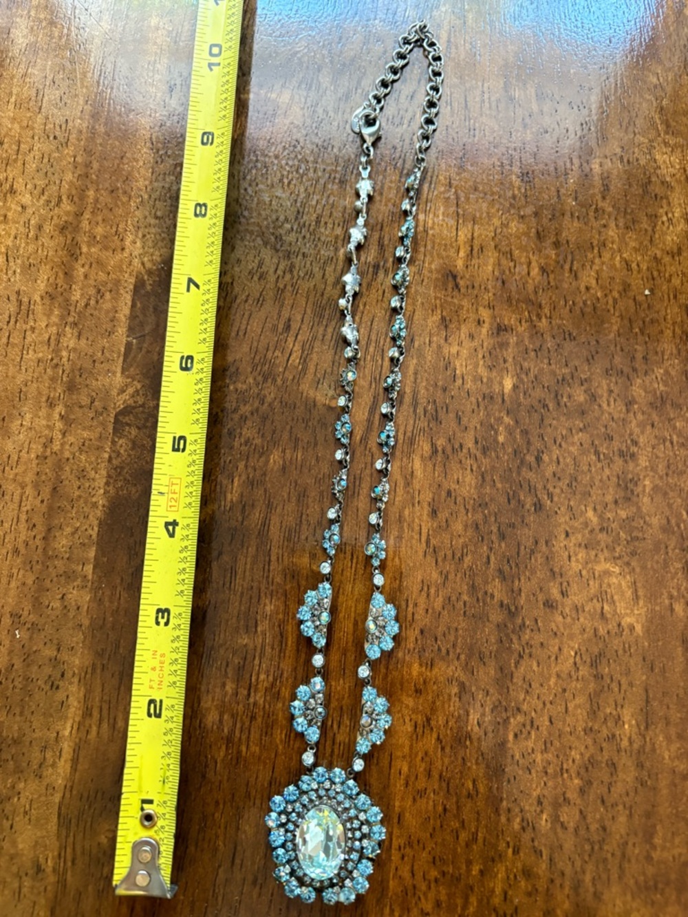 Sorrelli Silver-Tone Blue Crystal Halo Pendant Necklace